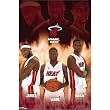Miami Heat LeBron James Dwyane Wade Chris Bosh Sports Poster Print - 22x34