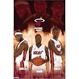 Miami Heat LeBron James Dwyane Wade Chris Bosh Sports Poster Print - 22x34