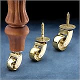 Cast Brass Caster - 1-1/2'' diameter, 1-15/16'' high