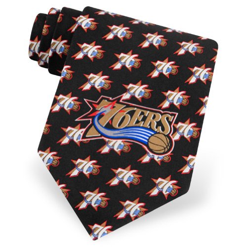 Men's Philadelphia 76ers Silk Tie by NBA in Black