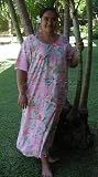 Round Neck Long Dress - Women's Summer Flourish Caftan Kaftan Style Hawaiian Aloha Evening Pullover Dress - Plus Size