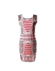 Scoop Neck Polyester/Spandex Sleeveless General Print  Dress