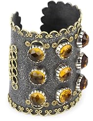 Stella Flame "Byzantia" 9 Stone Statement Cuff Bracelet