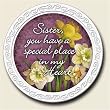 Scentiment Coaster with saying ~ Sister ~ vanilla aroma ~ gift bag and easel ~ code 481