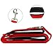 ColorPet Dog Leash Dual Handled Black Nylon Dog Leash Extra Long Large Dog Leash Soft Padded Handles One Inch Wide -8-Feet and 2 Handles (Red)