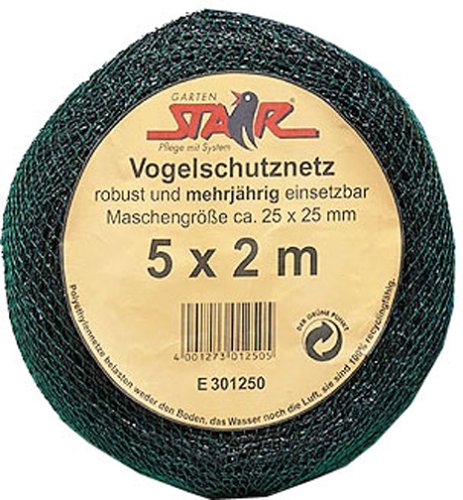 Star 17000950 Vogelschutznetz Arosa 5x2 m schwarz/grün