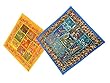2 Indian Cushion Yellow Blue Embroidered Pillowcase Case Cover Yoga Decor