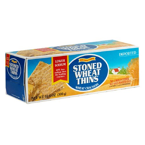 Stoned Wheat Thins, Low Sodium, 10.6-Ounce Boxes (Pack of 12)