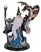 Blue Robe Wizard With Dragon And Staff Collectible Figurine Statue