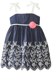 Girls Spaghetti Strap Floral Print Polyester  Embroidered  Dress With a Bow(s)