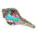 Tibetan Conch Horn w/ Om Mani Padme Hum Mantra ~ Turquoise & Coral Inlay
