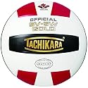 Tachikara SV5W Gold Competition Premium Leather Volleyball (Scarlet/White/Black)