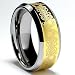 8MM 18K Gold Plated Tungsten Ring with Laser Etched Celtic Design sizes 8 to 12