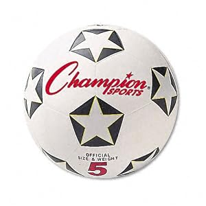Champion Sports Soccer Ball, Rubber/Nylon, 6\”, White/Black