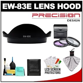 Precision Design EW-83E Hard Lens Hood & 3 (UV/FLD/CPL) Filter Set for Canon EF 16-35mm f/2.8L, 17-40mm f/4L, EF-S 10-22mm USM Lens