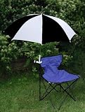 Black/White Clamp On Chair Umbrella for Aluminum or Canvas Folding Chairs