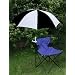 Black/White Clamp On Chair Umbrella for Aluminum or Canvas Folding Chairs