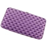 PURPLE Raised Geometric Two Tone Hard Case Wallet