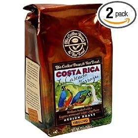 The Coffee Bean & Tea Leaf, Hand-Roasted Costa Rica Ground Coffee, 12-Ounce Bags (Pack of 2)