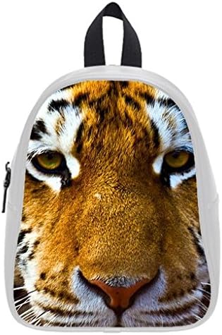 Cute Tiger Front Face Design Funny School Bag,White