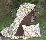 Bacati - Retro Flowers Blue/Green/Brown King Quilt