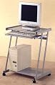 Contemporary Silver Finish Computer Workstation Office Desk/Table