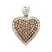 Pink Diamond Heart Pendant with White Diamond Border