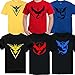 Goodcosplay Pokemon Go Team Red Valor/Yellow Instinct/Blue Mystic T Shirt Cosplay Costume Tee