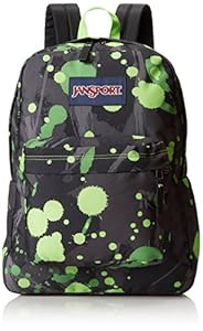JanSport Superbreak Backpack - Zap Green Super Splash / 16.7H x 13W x 8.5D