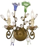 Crystal Flower 13 Wide Wall Sconce