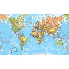 Huge World Political Wall Map - Laminated