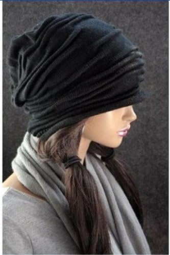 Unisex Folds Slouchy Beanie Winter Warmer Fall Wool Hat