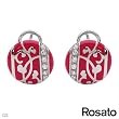 ROSATO Made in Italy Nice Earrings With Cubic zirconia Well Made in Pink Enamel and 925 Sterling silver. Total item weight 6.4g Length 14mm