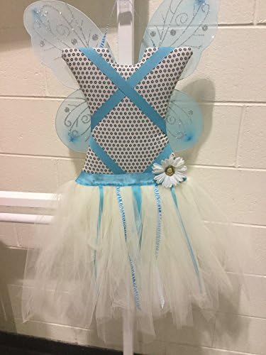 Blue &amp; White Polka Dot Fairy Wing Tutu Hair Bow Holder