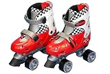 Zenith Kinder Hardboot Rollschuhe - verstellbar (30 - 33||weiß rot silbergrau)