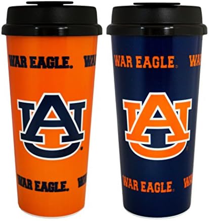 GameDay Novelty NCAA Auburn Tigers Insulated Travel Tumbler with No Spill Flip Lid, 16 oz, 2 Pack