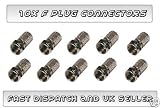 High Quality 10 x F Plug Connectors Screw ON for Satellite TV Sky NTL Cable