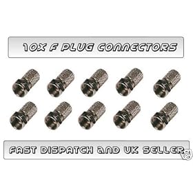 High Quality 10 x F Plug Connectors Screw ON for Satellite TV Sky NTL Cable