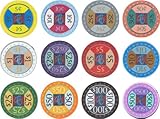 Chipco Casino Ceramic Poker Chips - 12 Chip Sample Set
