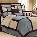 516Ftuk33eL. SL75  Chezmoi Collection 7 Pieces Champagne and White Hotel Block Embossed Leaf Duvet Cover Set King Size Bedding