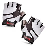 Maso Cycling Gloves with Shock-absorbing Foam Pad Breathable Half Finger Bicycle Riding Gloves Bike Gloves B-001 (Grey, Medium)