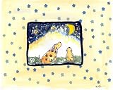 Starry Night - Cat and Dog - by Serena Bowman Giclee Canvas 8 x 10 Ready to Hang