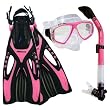 PROMATE Snorkeling Scuba Diving PURGE Mask Snorkel Fins Gear Set