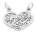 Sterling Silver Shareable Mother Daughter Split Heart Charm