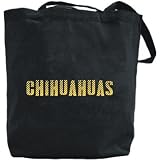 Canvas Tote Bag Black  Chihuahuas  Dog