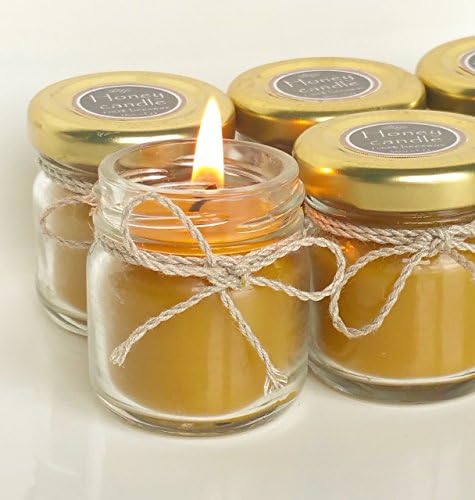 100% Beeswax Candles Glass Jar Set of 6 Size: 30 ml (1 oz.) BERGAMOTE scent Handmade