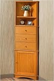 Madison Corner Linen Cabinet With A Wood Door