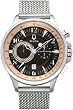 Men's Stainless Steel Adventurer Mesh And Link Band Black Dial Chronograph