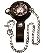 Harley-Davidson&reg; Bulova Pocket watch with black leather belt fob and chain. Luminous dial, hands, and markers. 76A135