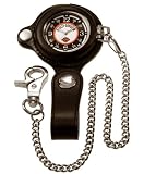 Harley-Davidson® Bulova Pocket watch with black leather belt fob and chain. Luminous dial, hands, and markers. 76A135
